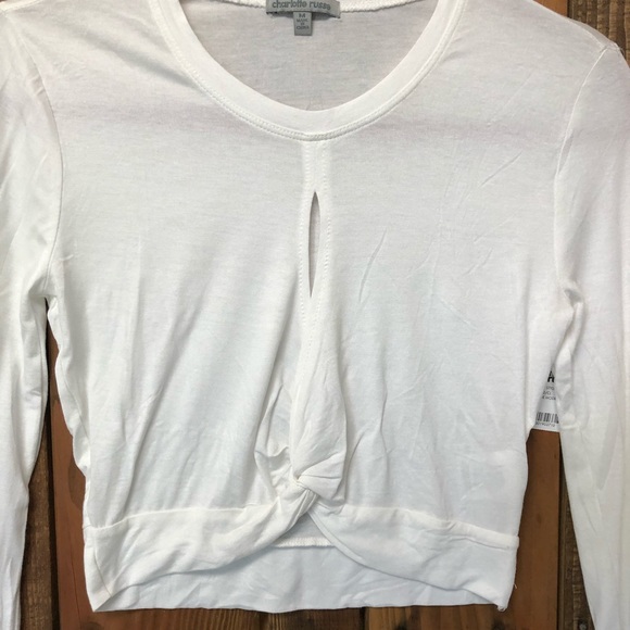 NWT Charlotte Russe size medium white crop top - Picture 5 of 8